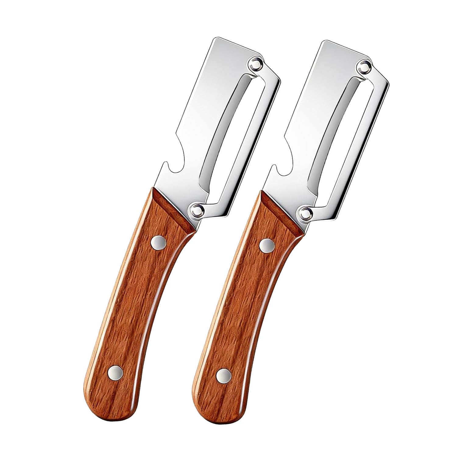 2Pcs Multi Functional Vegetable Peeler for Kitchen, with Bottle Opener and Wooden Handle, 3-in-1 Stainless Steel Kitchen Tool for Fruit Potato Pumpkin(3 in 1) — view 8
