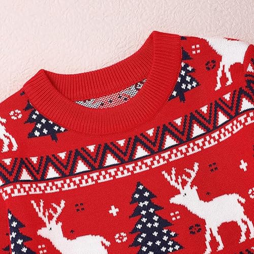 Image of Ugly Christmas Sweater for Girls Funny Xmas Knit Pullover Shirts Kids Child Holiday Jumper Tops Outfit 2-14 Years