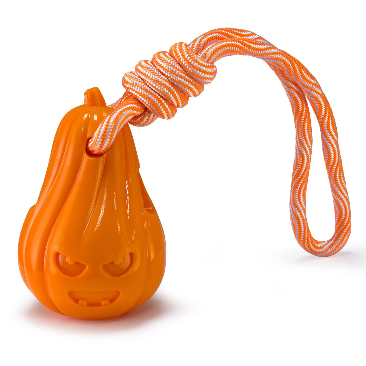 Arquivet Pumpkin with Rope - Dog Toys for All Ages - Dog Chew Accessories - Plastic Chew Toy - Games and Entertainment