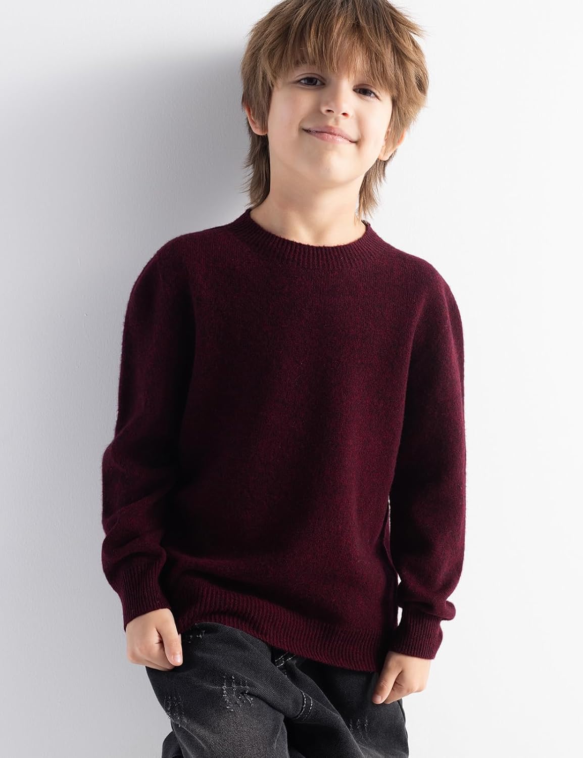 Chanyarn Boys and Girls 100% Merino Wool Sweater Fall Winter First-Line Ready to Wear Crewneck Long Sleeve Seamless Sweater - Image 2