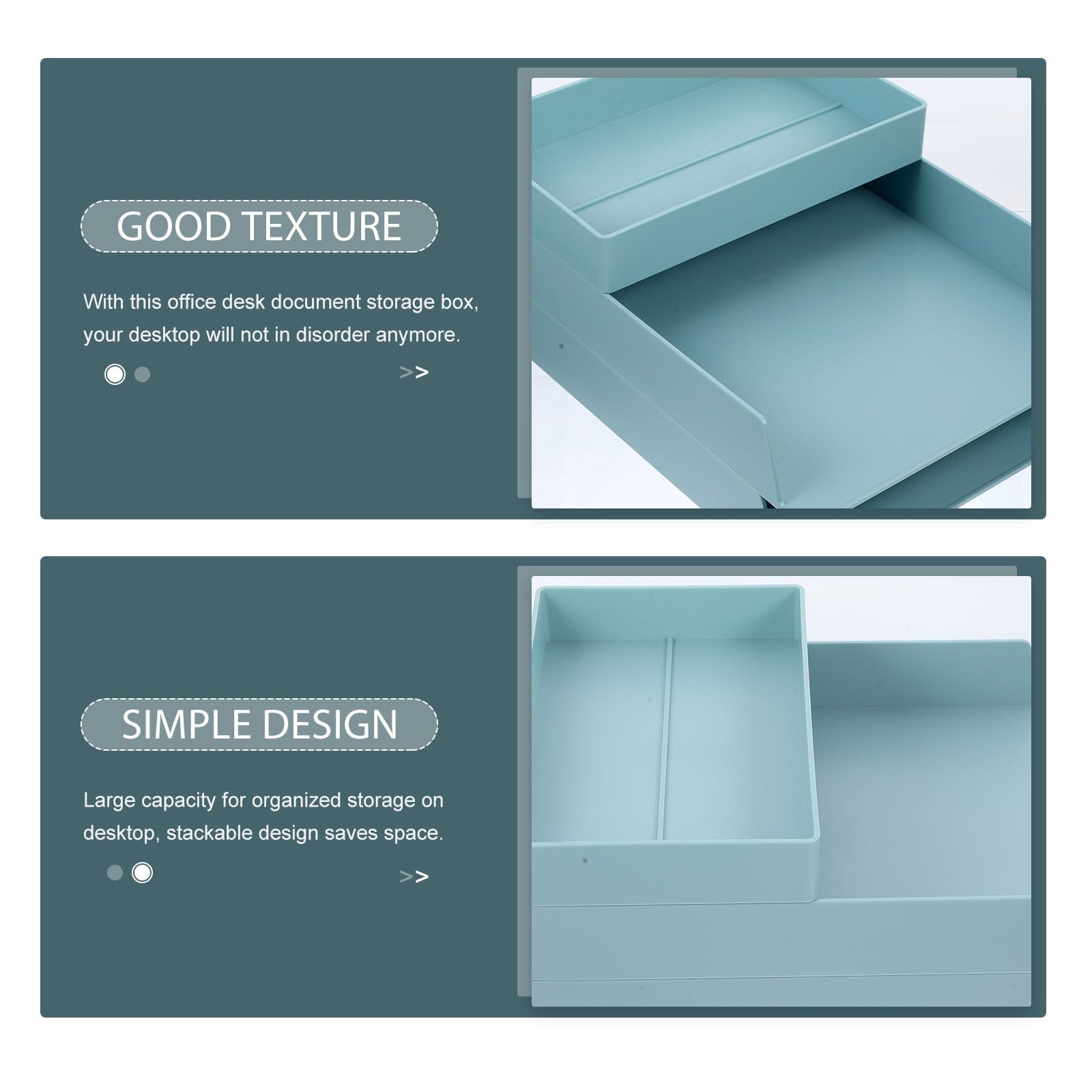 Creative - Caja de almacenamiento de documentos apilable para escritorio de oficina, soporte de papel ABS de gran capacidad para escritorio y uso en la oficina
