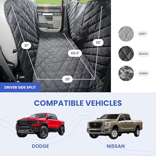 Miniatura 2 de 4Knines Hamaca de suelo para perro para camión y cabina de tripulación con asientos plegables - Funda para mascotas de asiento trasero para perros -