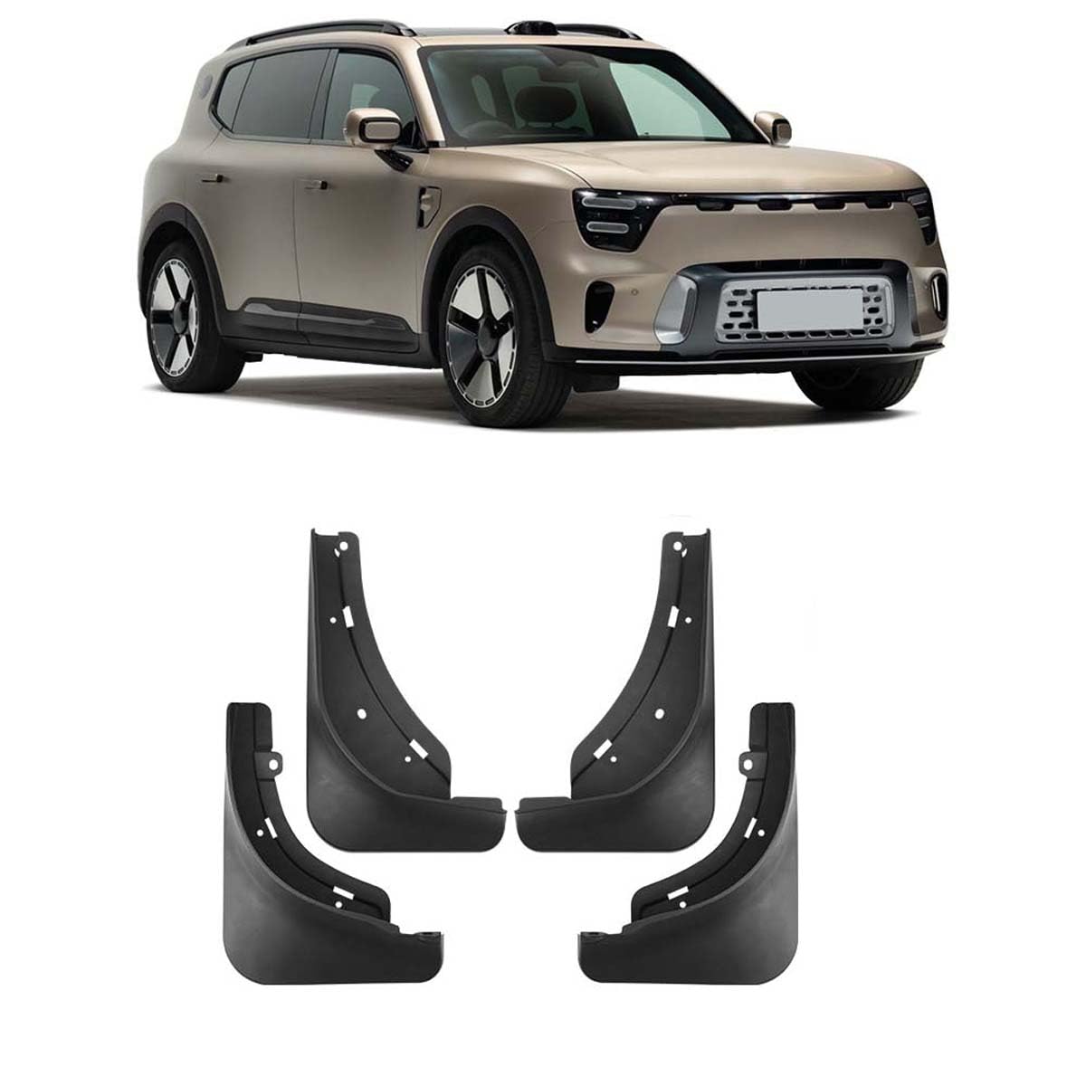 Garde-Boue pour Voiture Smart 5 2024 - Bavettes de Protection Noires