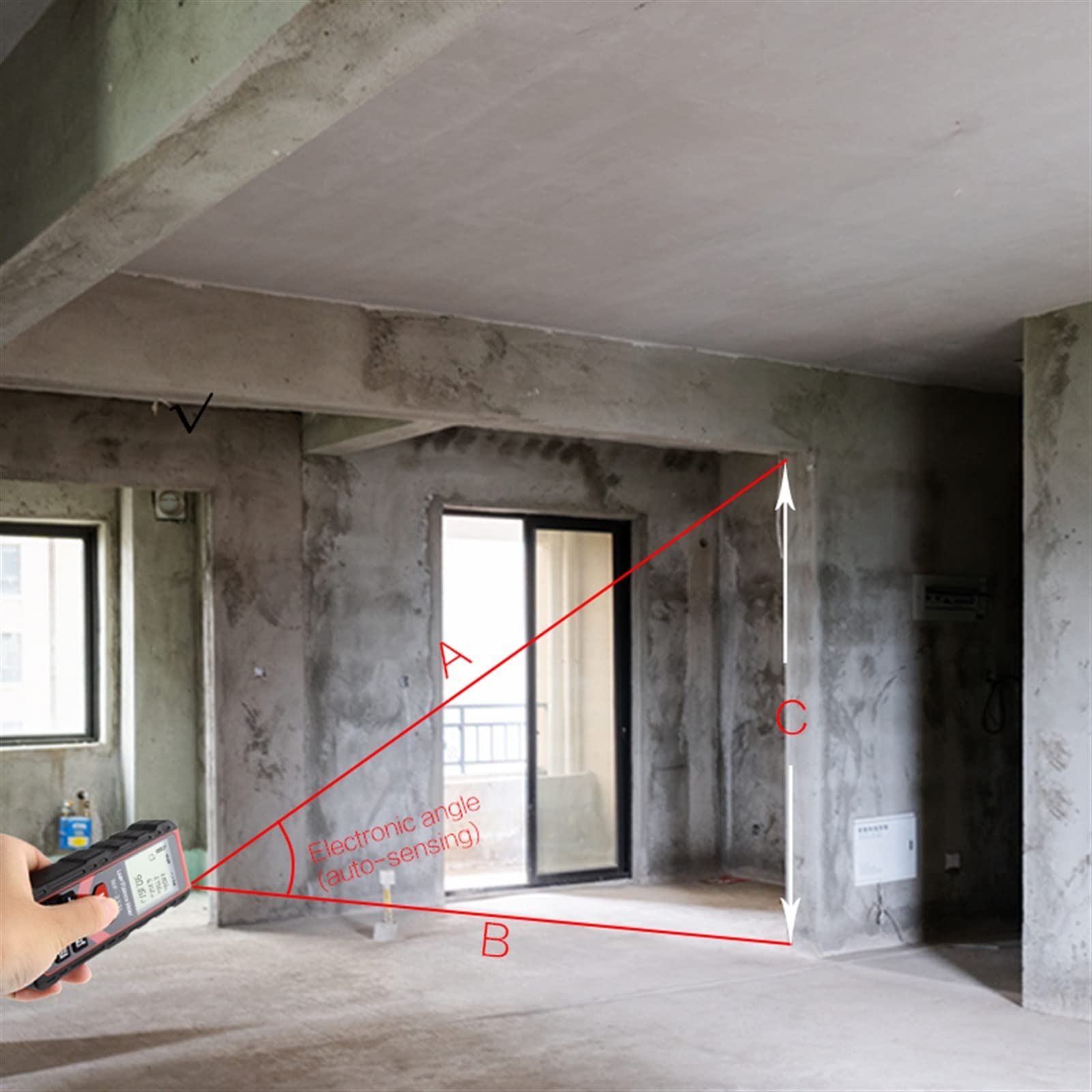 Detector de pared, NF-272L Medidor de distancia 6 0m 80m 100m RANGEFINDER CINTURANDO RANGO FINDER MEDIRS MEDIDE DEPORTE DIGITAL RULER TRANS TRANSUP(80m)