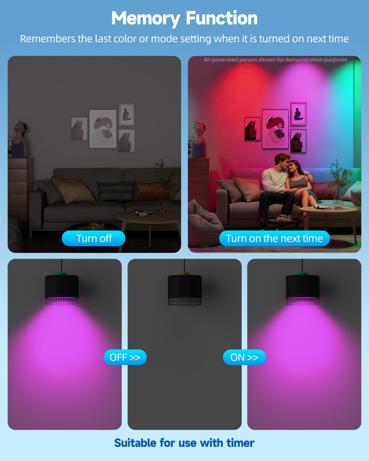 Bombillas LED GU10 con cambio de color, 12 multicolor 5W 100-240VAC, RGB+CCT blanco cálido para luz diurna fría, con mando a distancia, equivalente a 35 vatios, de no regulables 6 piezas
