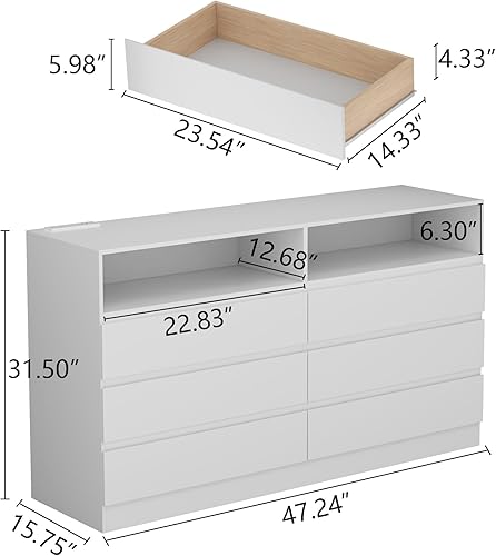 Miniatura 2 de Cómoda con cajón para dormitorio con toma de corriente, cómoda negra con luz LED, cómoda para armario, armario organizador de aparadores de madera