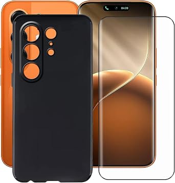 Phone Case for Tecno Camon 50 Ultra 6.78", with [1 X Tempered Glass Screen Protector], Ultra-Thin Soft Silicone Skin, Black Shockproof Bumper Cover for Tecno Camon 50 Ultra - Black
