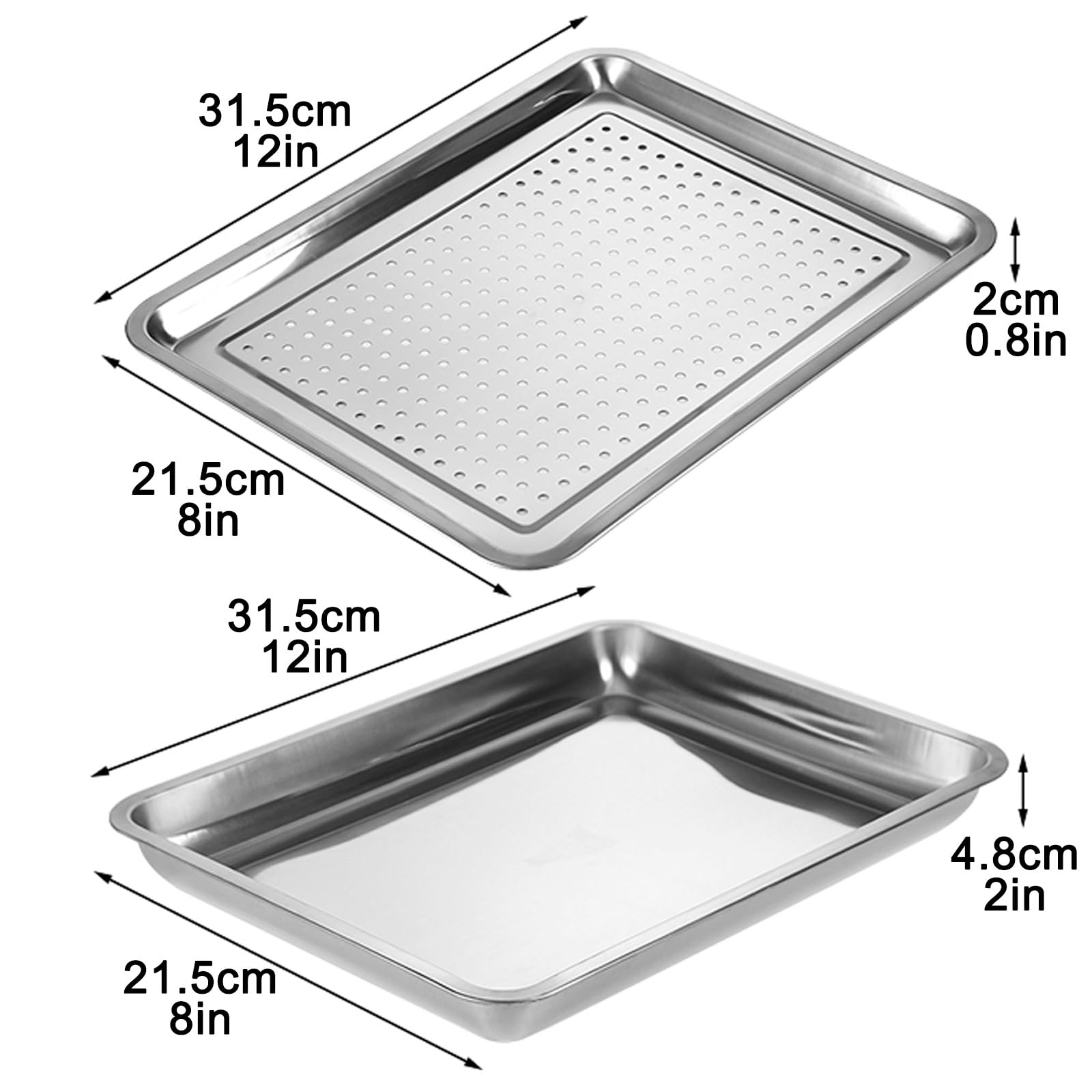 Vassoio raccogligocce, Vassoio raccogligocce in Acciaio Inox - Vassoio Multiuso per la conservazione in Cucina, Perfetto per Frutta, tè e soluzioni di drenaggio efficienti