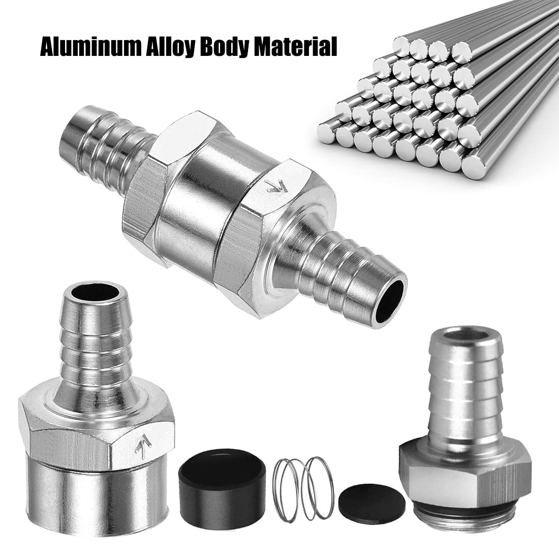 Valvola Di Non Ritorno Carburante 10mm - In Alluminio, Con 4 Morsetti - Foto 6