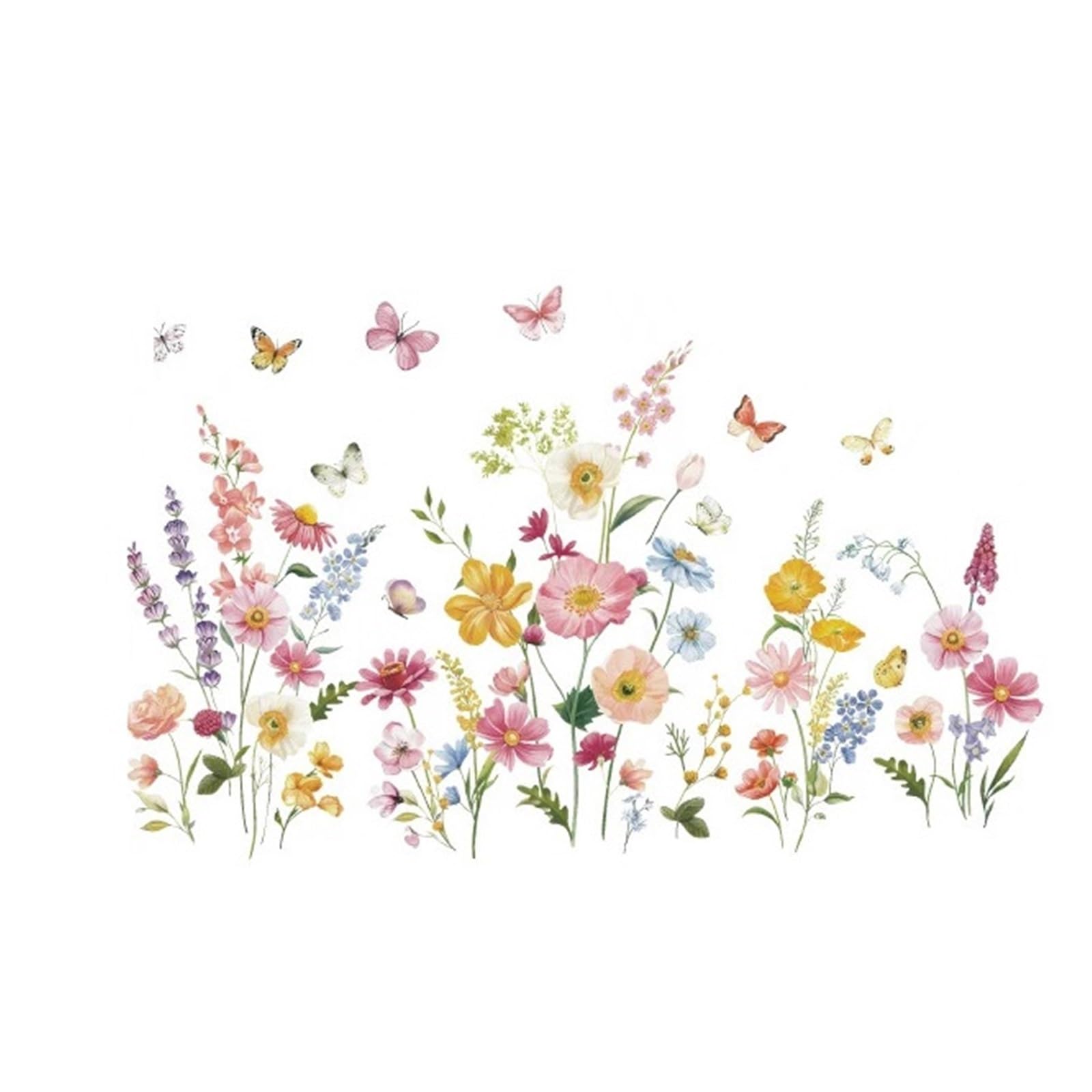 Wall Stickers Flowers Wildflower Flower Wall Stickers Decals Bedroom Living Room Home Office Decor(54cmwidex34cmhigh)
