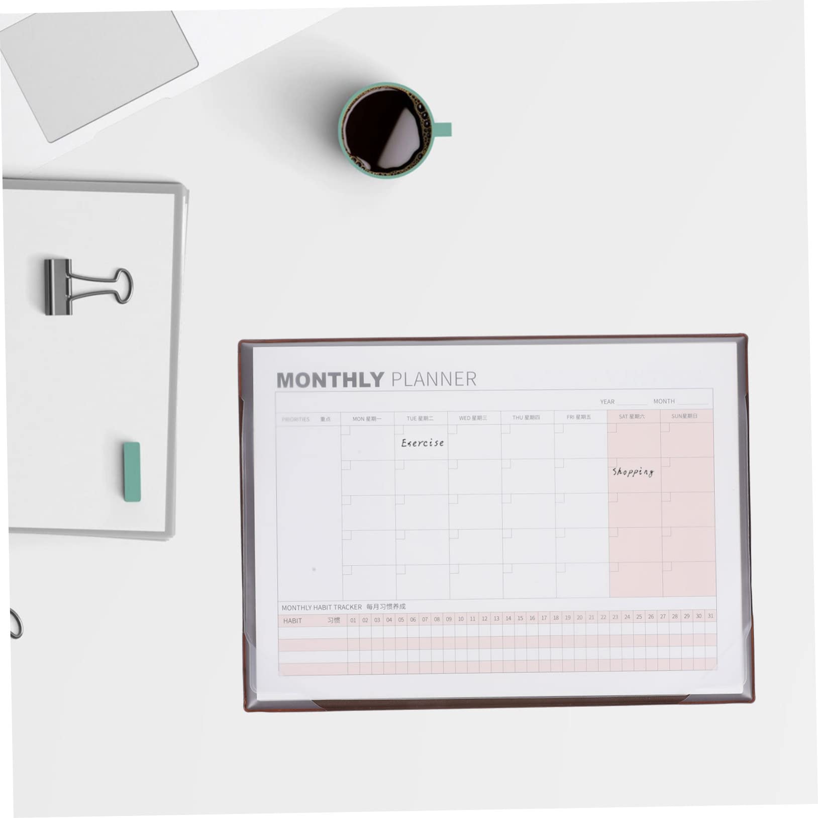 VILLCASE 3piezas Planificador Mensual De Escritorio Notepad De Calendario Organizador De Tareas y Horarios Para Oficina y Estudio Diseño Elegante y Compacto