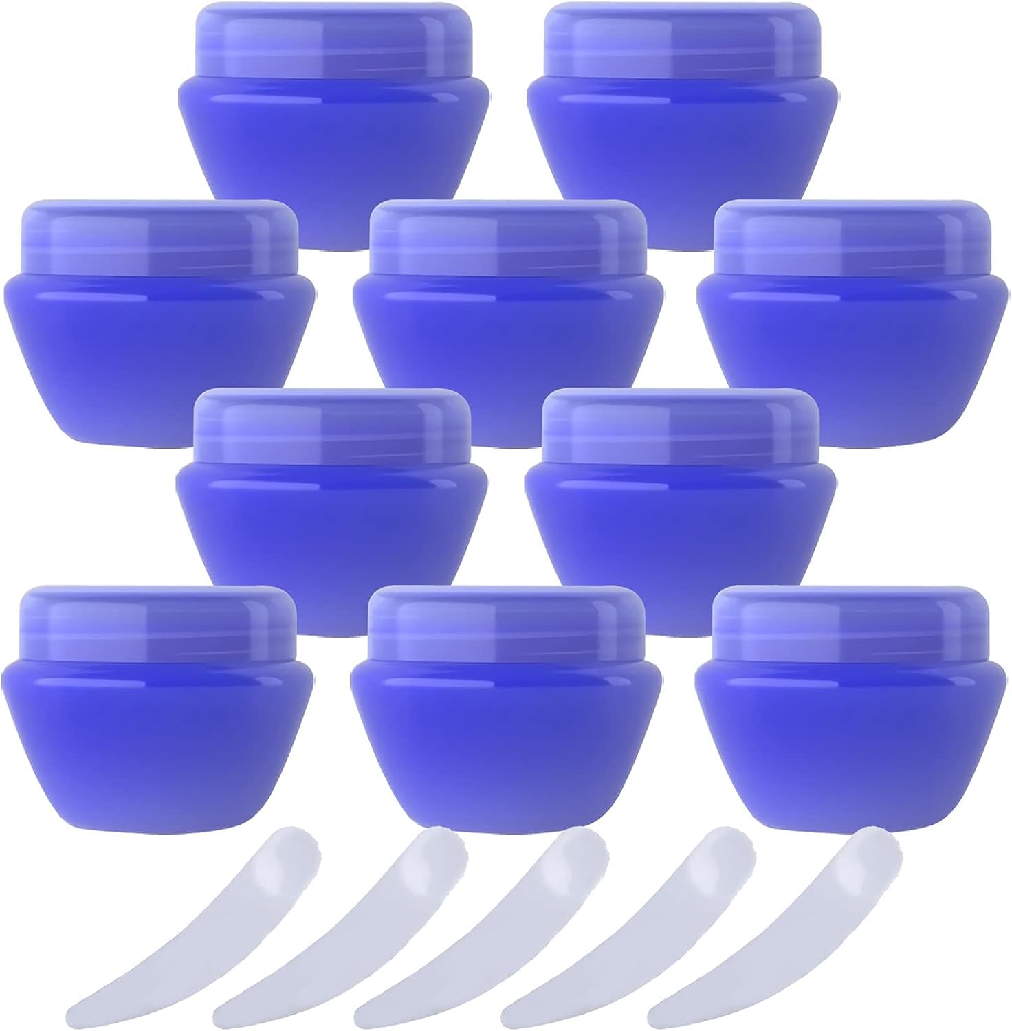 KRXSOBNV Cosmetic Jars, Pack of 20,Plastic Cream Jars Cosmetic Pots, Mushroom Shape Containers Storage Pot for Travel(Blue,10ml)