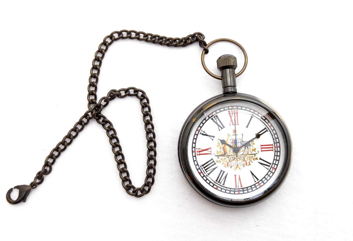 Brass Gold Black Antique Pocket Gandhi Watch Royal Look Indian Handicraft Premium Gift Item-image-42