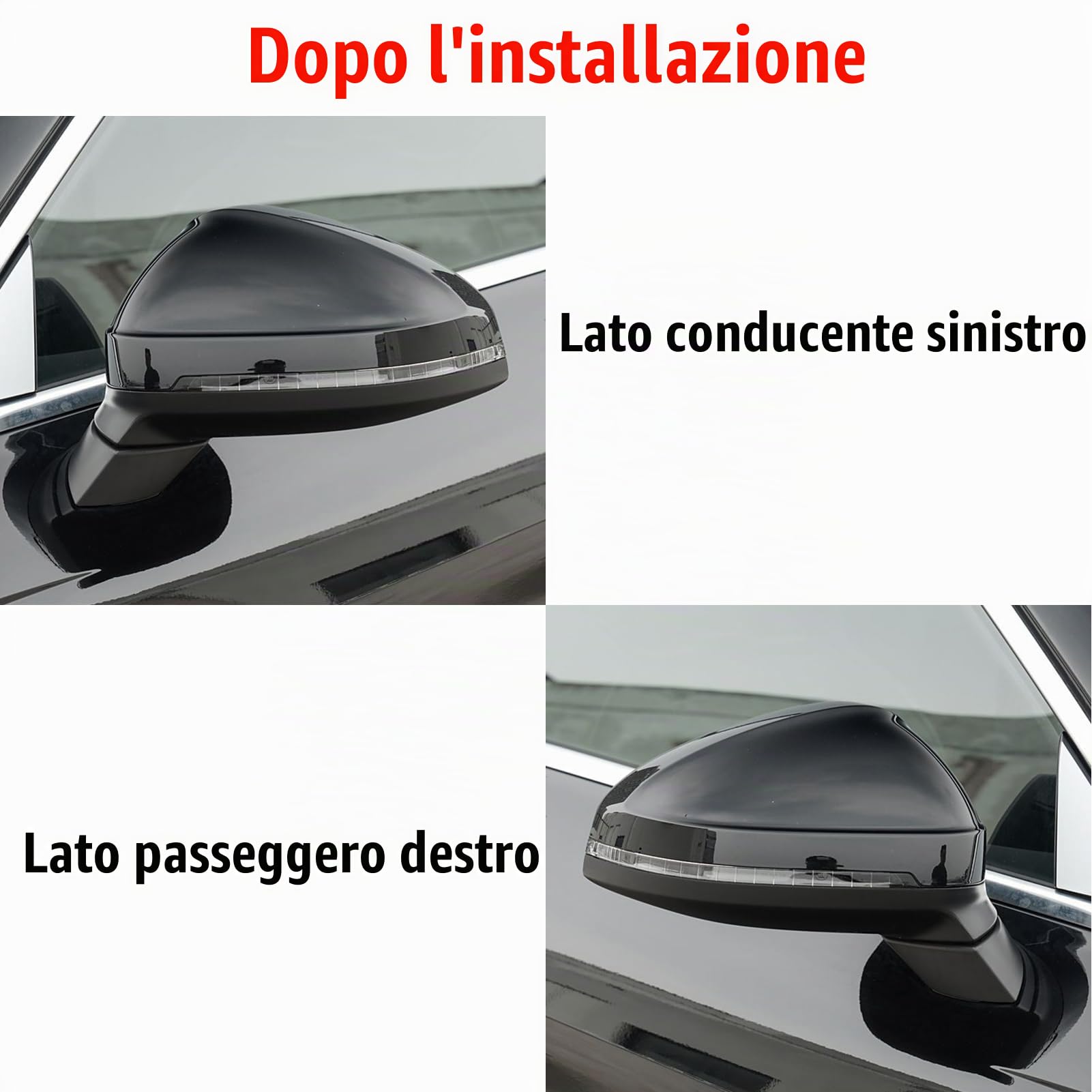 TTCR-II 2PCS Compatibile con Calotte Specchietti Audi A4 A5 RS4 B9 S5 RS5 | Sinistra + Destra Laterale Copri Specchietto Retrovisore A4 A5 RS4 2017 2018 2019 2020 2021 2022 2023 non Side Assist-Nero