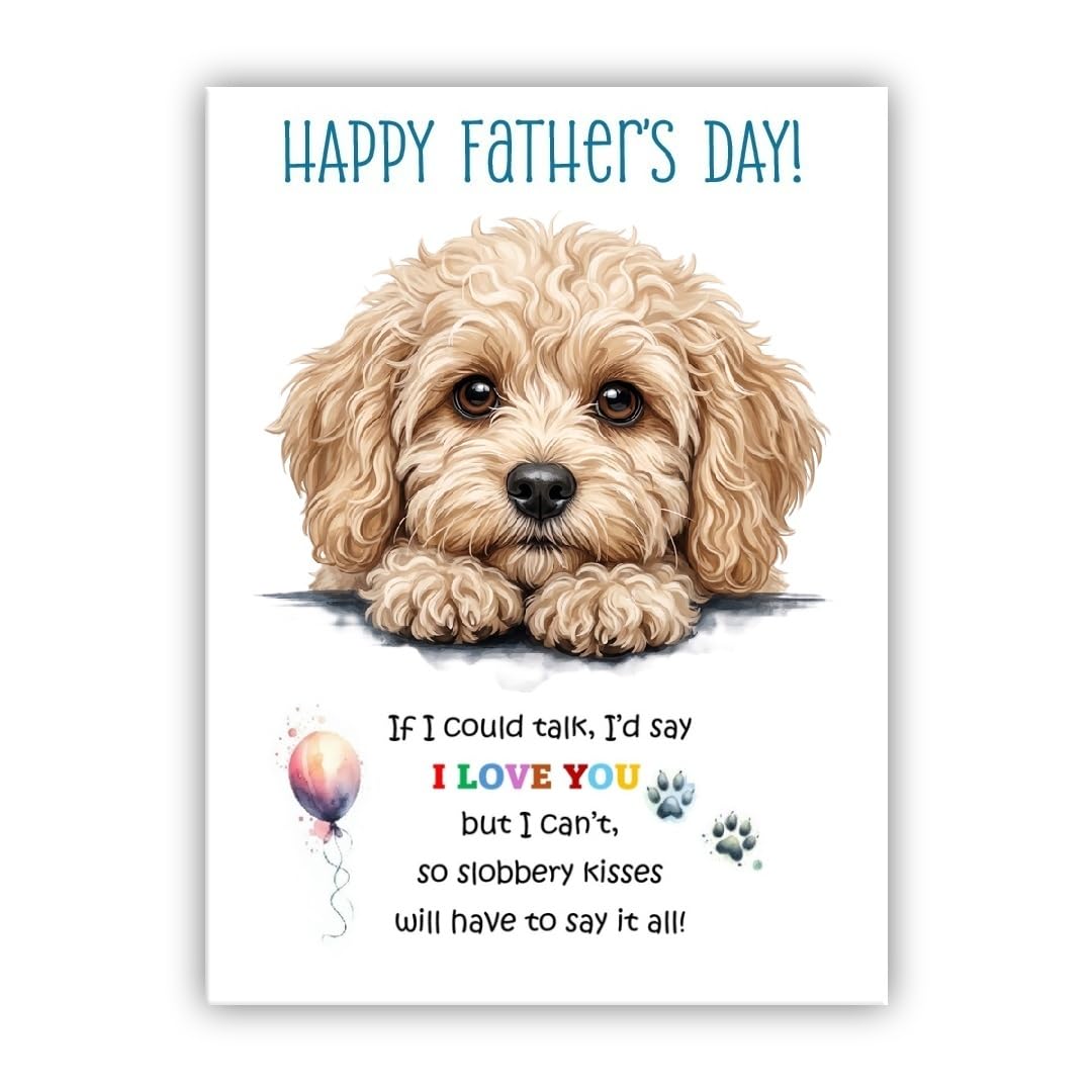 Father’s Day Card From the Dog. Multiple Breeds Available. Cute Fathers Day Pet Card (• Schnoodle Beige)