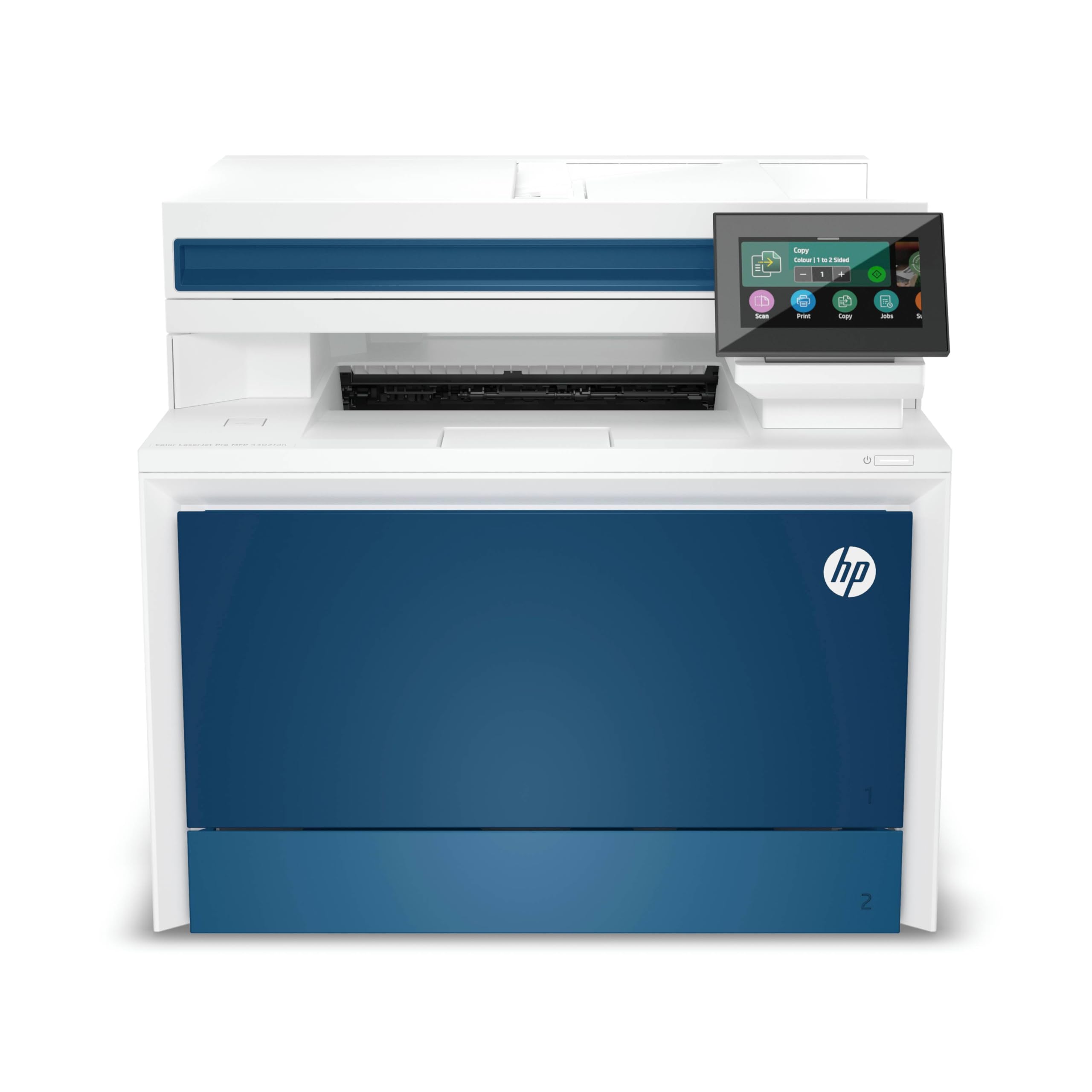 HP Color LaserJet Pro MFP 4302fdn 4RA84F, Impresora multifunción A4, Impresión dúplex automática, 33 ppm, USB, Wi-Fi, Ethernet, Fax, Copia, Escanear, ADF, Pantalla táctil de 4,3", Azul Blue Angel
