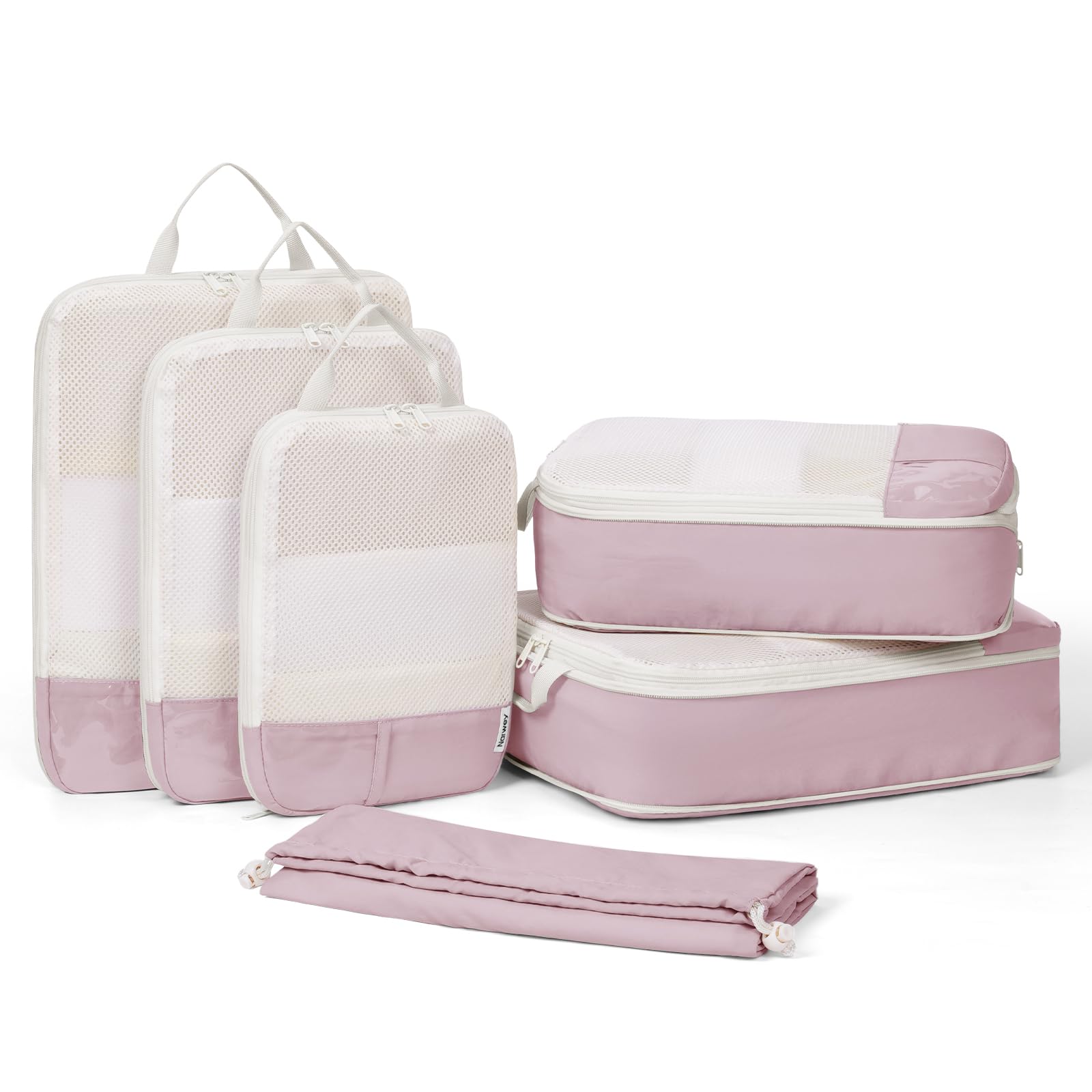 Narwey 6 Teilige Kompression Koffer Organizer Compression Packing Cubes Koffer Organizer Kompression Packwürfel Rucksack Travel Essentials for Damen