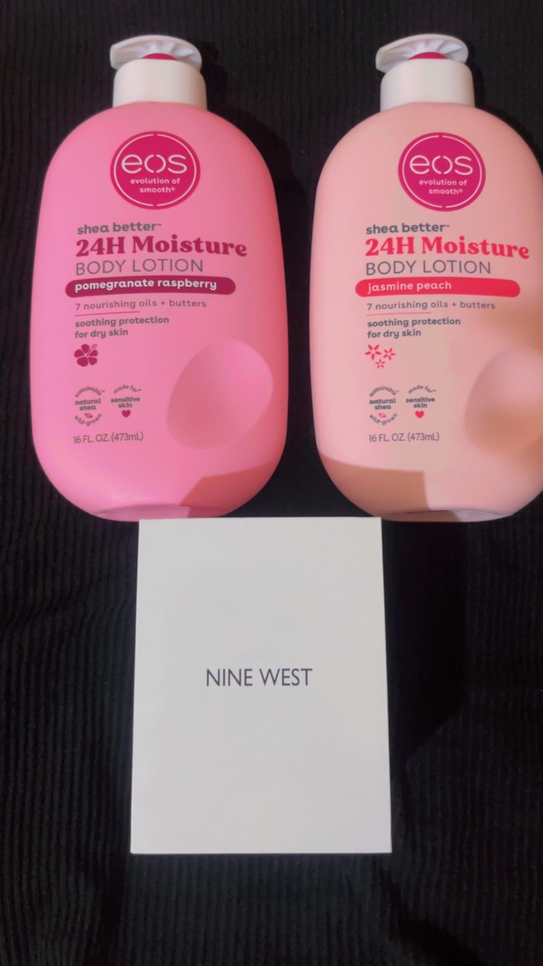 eos Shea Better Body Lotion Set- Jasmine Peach & Pomegranate Raspberry, 16 fl oz, 2-Pack