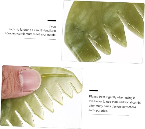 Miniatura 3 de GLEAVI Peine de jade portátil, peine de jade, peine de jade natural, herramientas de masaje, raspador de masaje, herramientas de belleza, peine