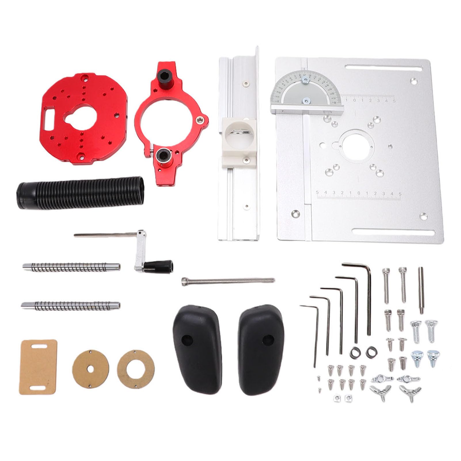 Fockety Podnośnik Routera, Regulowany Skok 40 Mm Podnośnik Stołowy Routera ze Stopu Aluminium, Wytrzymały z rączką Podstawa Mocująca do Obróbki Drewna Przycinanie Wiercenie Rowków