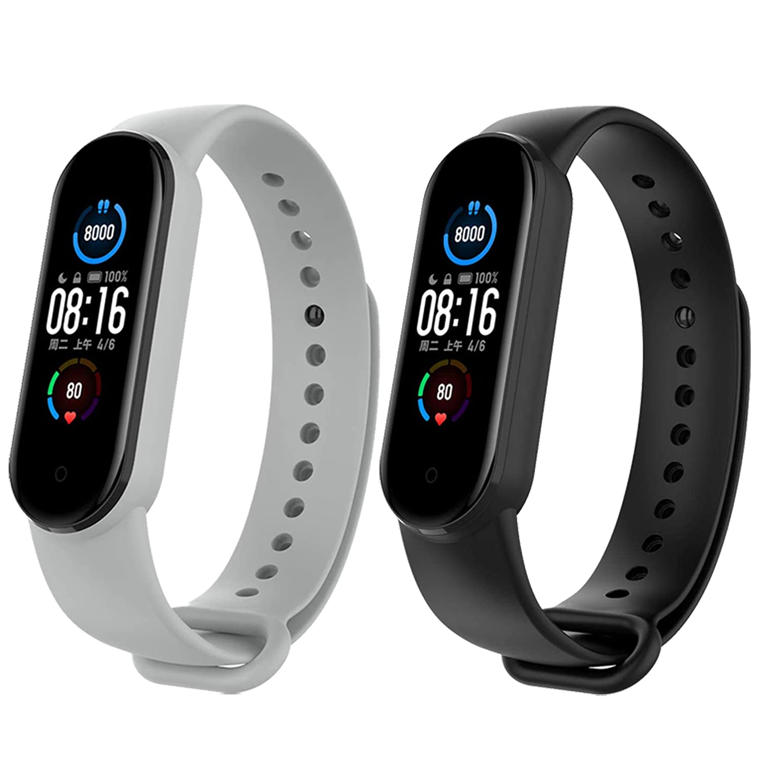 JumpStart Premium Soft Silicone Mi Band 5 Strap Stylish Replacement Wristband Strap Fashion Accessory for Xiaomi Smart Mi Band 5 (New Launch) (Straps Combo Pack of 2) (B09B2LTVFK) Amazon Price History, Amazon Price Tracker