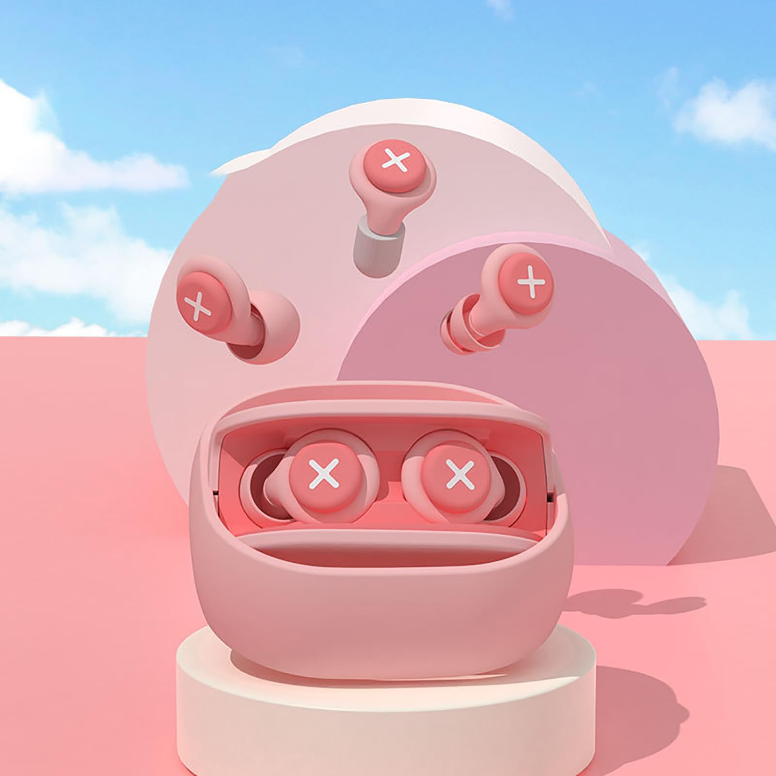 Sleep Earplugs, 1 Pair Noise Cancelling Ear Plugs, Adjustable Reusable Silicone Comfortable Earplugs for Snoring Blocking, Flying, Studying, Work