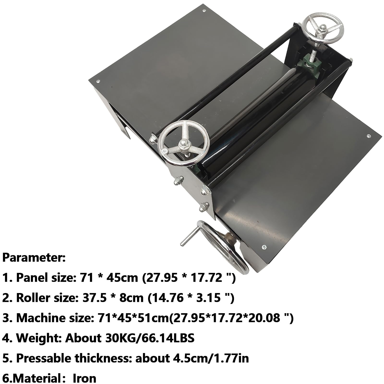 WYDDDARY Ceramic Clay Plate Machine Manual Slab Roller with Adjustable Mud Pressing Thickness for Clay Heavy Duty Portable Tabletop(27.95x17.72inch Panel Size)