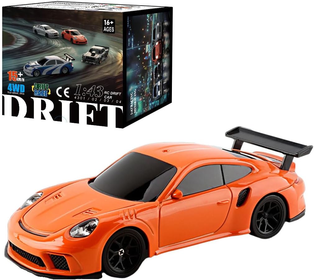 1/43 RC Drift Car for Adults, Mini 2.4G Remote Control Sports Car with Lights -RTR