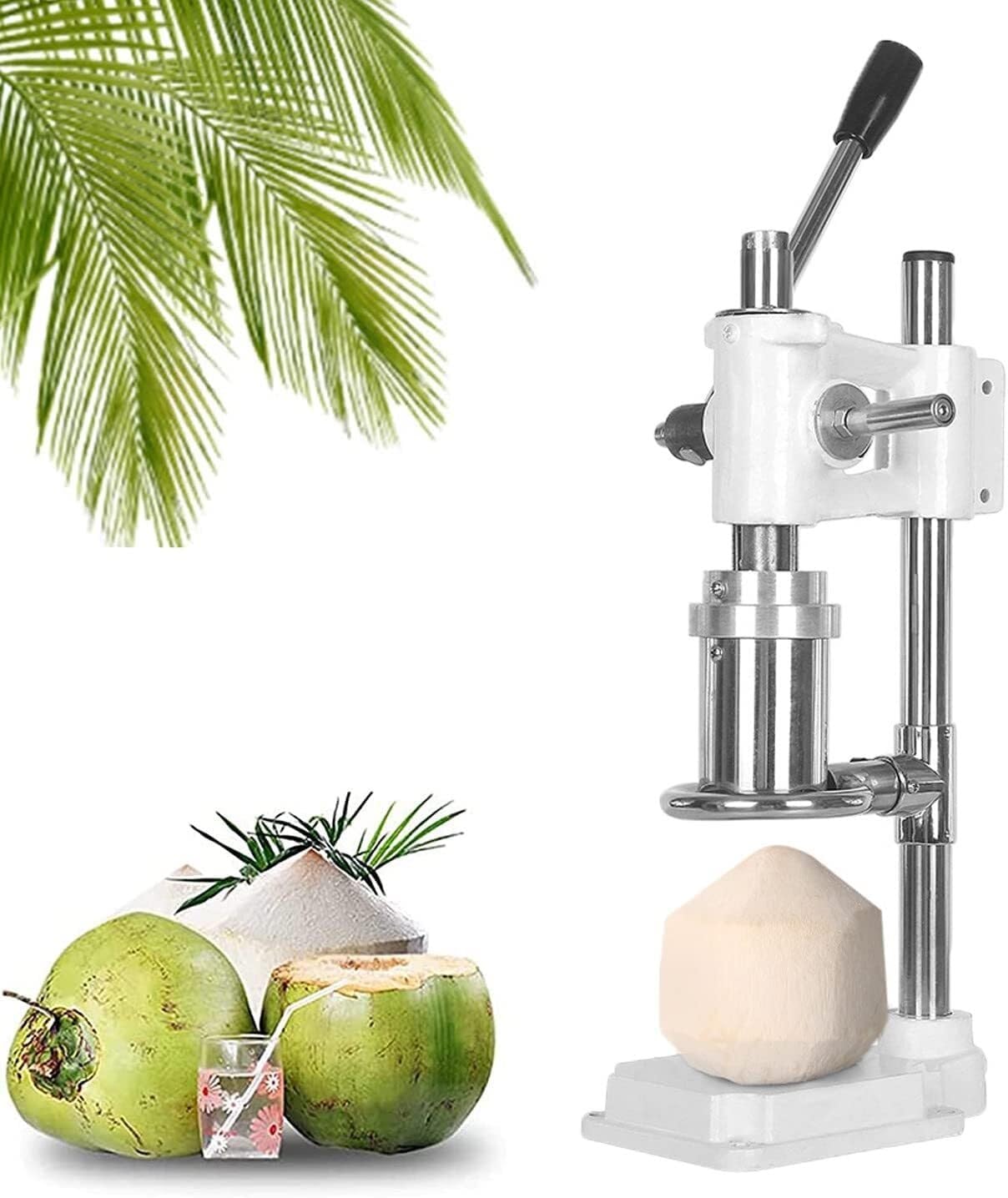 Manual Coconut Hole Opening Machine,Commercial Coconut Opener Tool,Adjustable Coconut Opener Tool,Manual Coconut Punch Tool Hole Opener for Fruit Shop Home(Black)