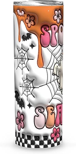 Miniatura 3 de Vaso de Halloween de regalo para mujeres, hombres y adultos, vaso de Halloween de burbujas espeluznantes de 20 onzas con tapa, vaso inflable