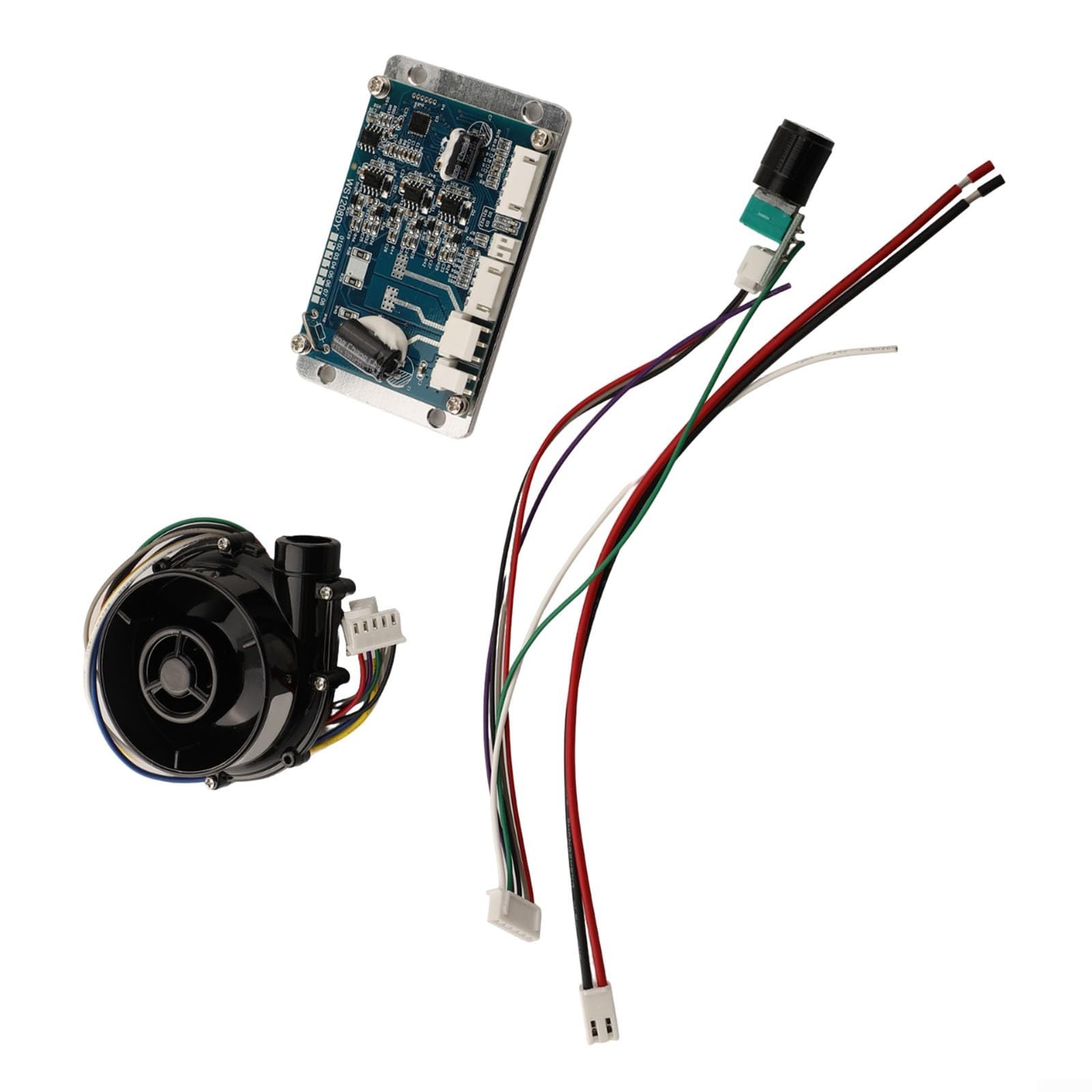 Soplador centrífugo sin escobillas WS7040 de 12V 24V DC Aire de alta presión con controlador para cultivo sin suelo, extracción y refrigeración de humos industriales (WS7040-12V y Drive)