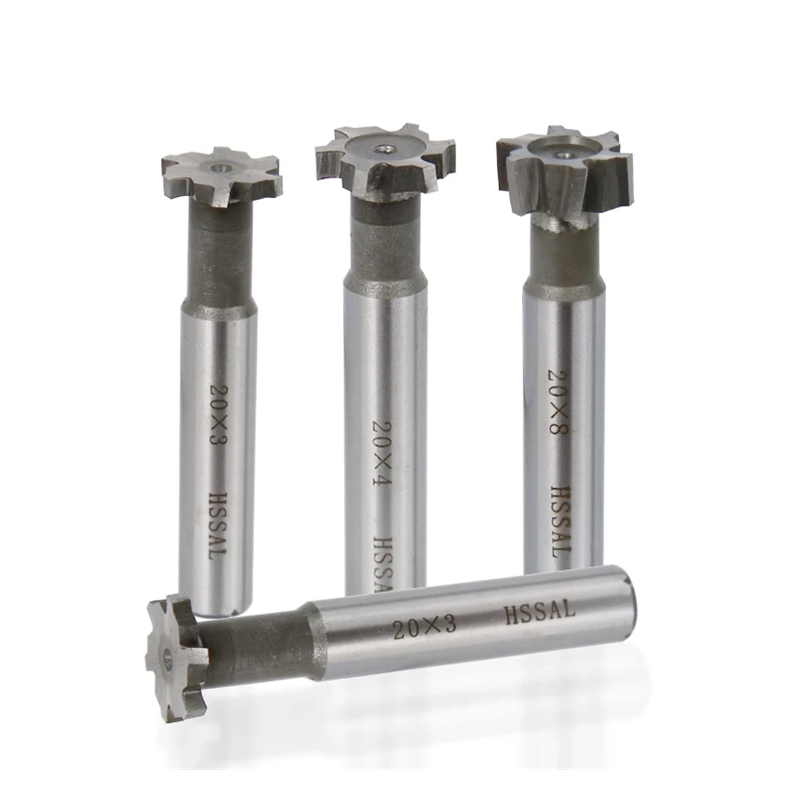 fraisage de fente en T Fraise à fente en T 8-20mm, fraise en bout HSS for le travail des métaux, outil de rainure de clavette, fraisage en bout en carbure de tungstène(8x2.5x6x60)