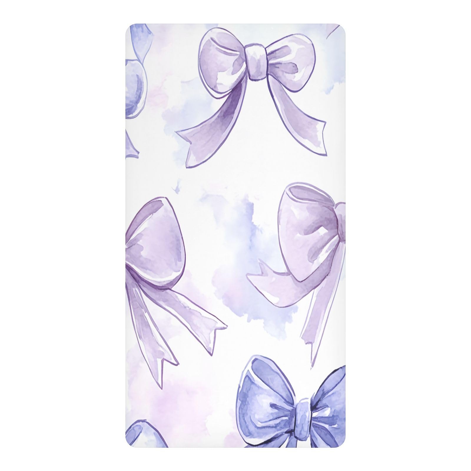 JiangGgen Purple Bows Baby Crib Sheet Soft Breathable for Standard Crib-M