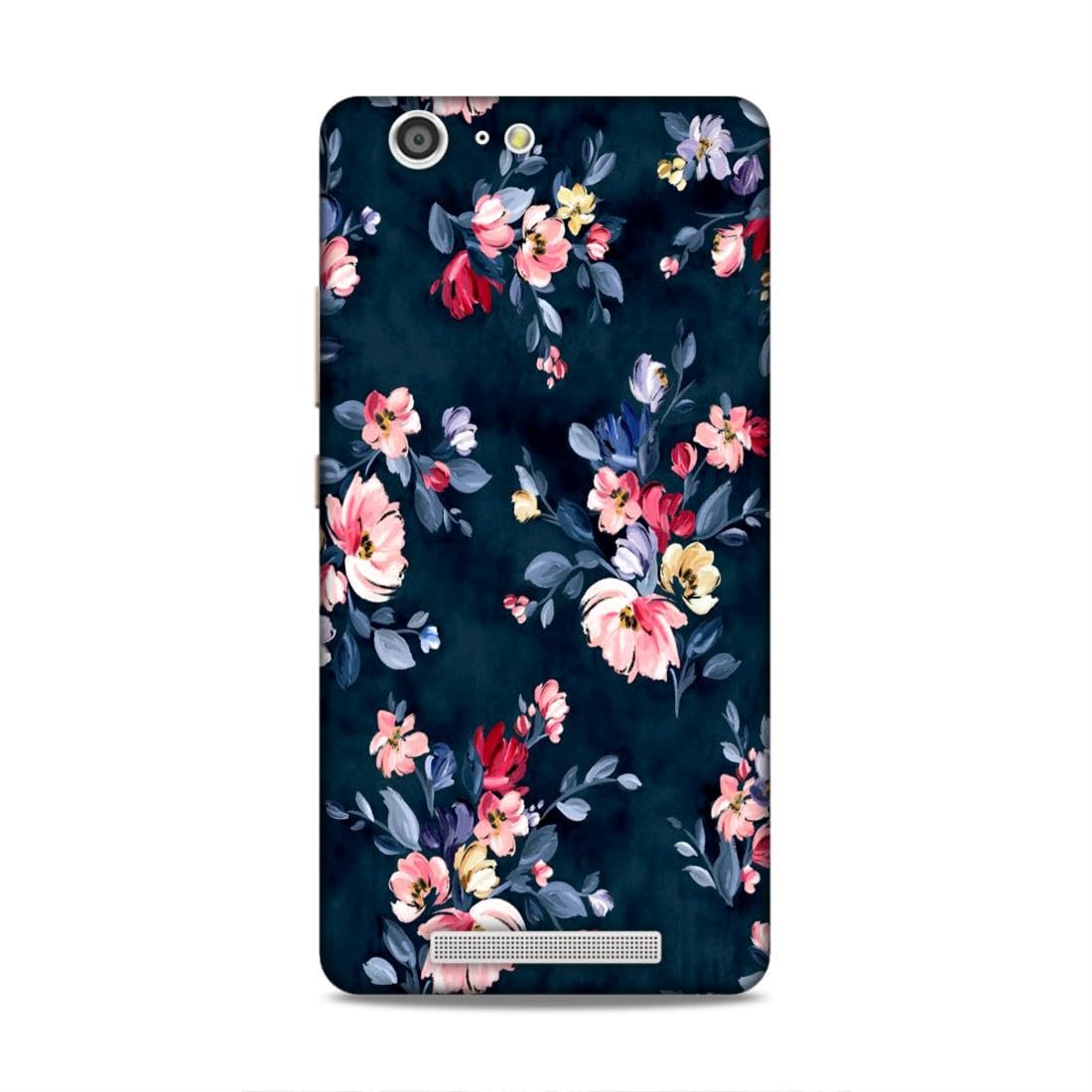 Jellybird Mobile Back Cover Compatible for Gionee Marathon M5 (Blue Floral Flowers Pattern Printed) Shockproof | Lightweight | Slim-fit