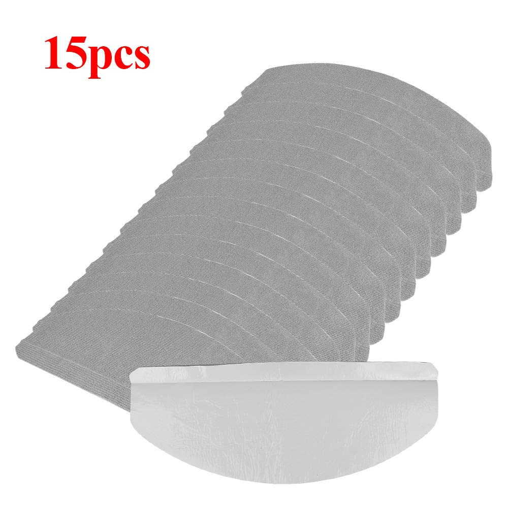 Lar - Set di 15 tappetini antiscivolo per scale, adesivi e facili da pulire, semicolari o design perfetto per la casa