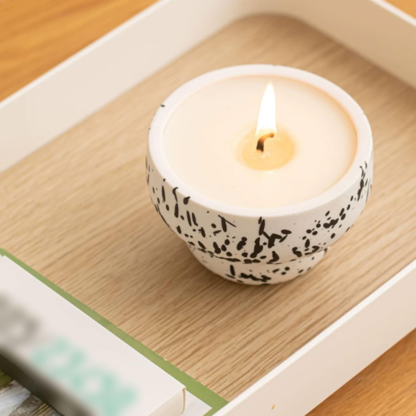 Duftkerze, Gardenia Sandelholz & Adlerholz Keramik-Aromatherapie-Kerze, Zuhause, Urlaub, Entspannung und Spa(Gardenia)