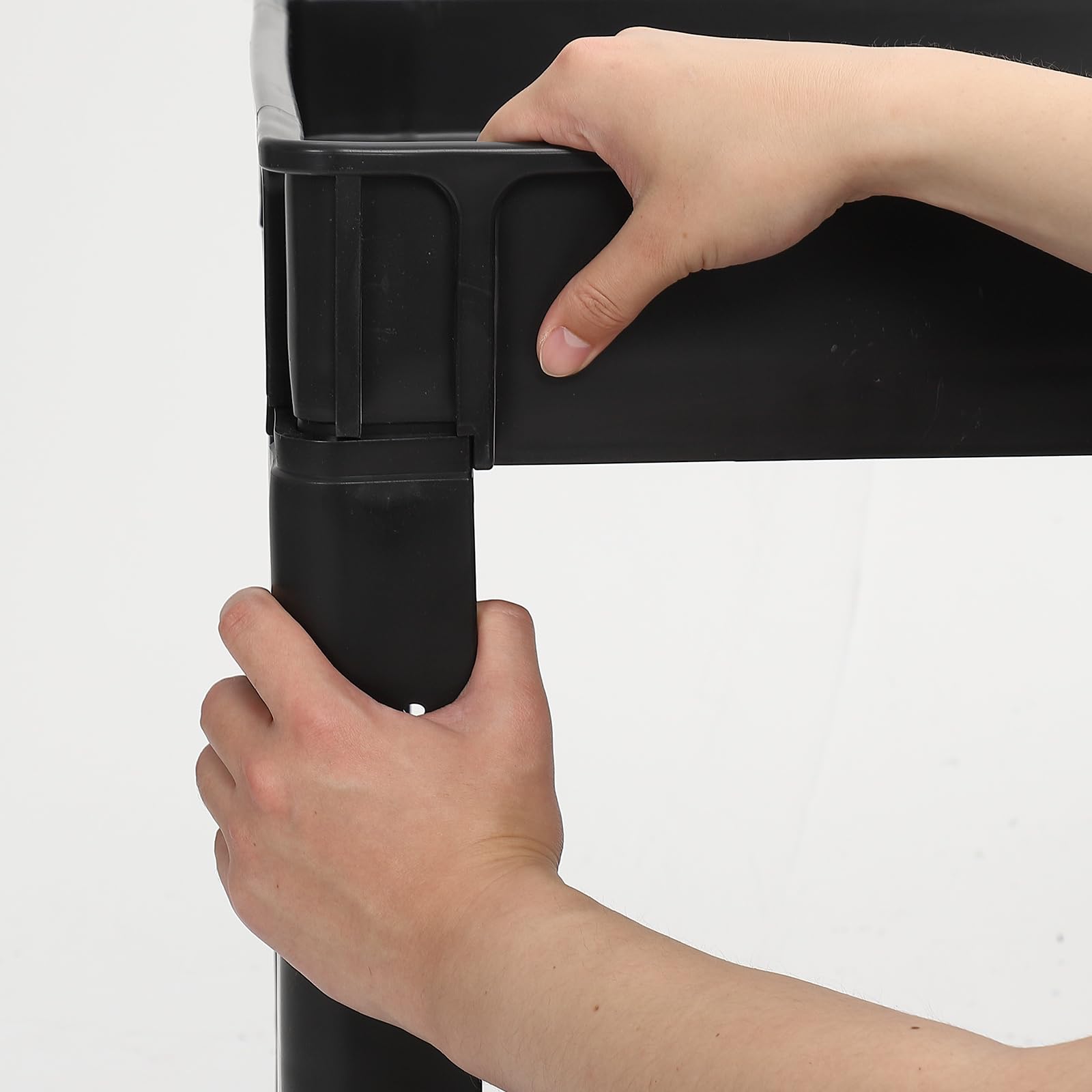 Garvee Carro de Servicio de 2 Niveles, Carro Utilitario Carga Pesada 227 kg, 2 Bandejas 91x61 cm, Ruedas Giratorias 12,7 cm con Freno, Mango Ergonómico para Almacén/Garaje/Hotel/Restaurante, Negro