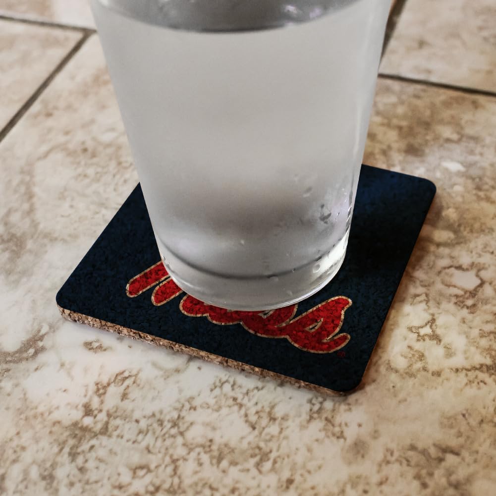 Graphics & More University of Mississippi Primary Logo Low Profile Novelty Cork Coaster Set