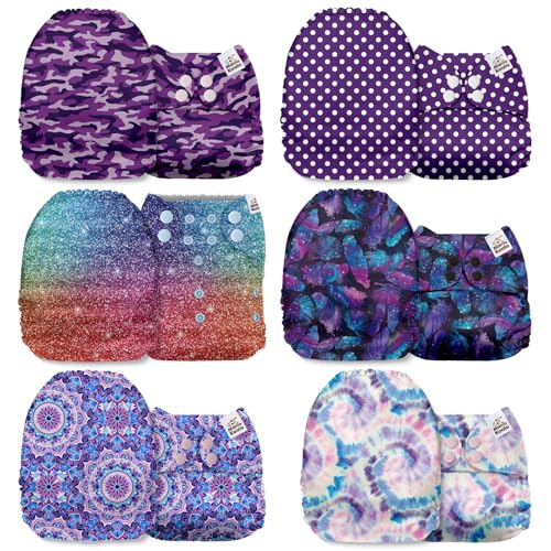 Mama Koala 1.0 Cloth Diapers for Babies, 6 Pack Pocket Shell Only (NO Inserts) - One Size Washable and Reusable Pocket Diapers for Newborns and Toddlers - 160032