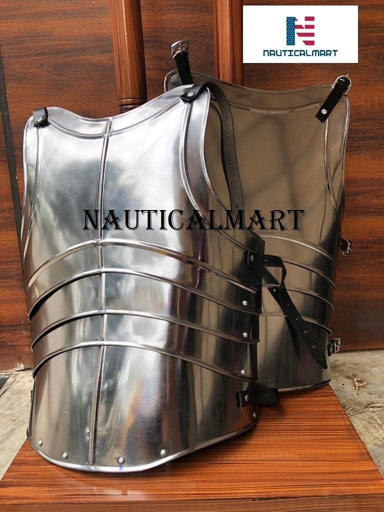 NauticalMart Medieval Steel Cuirass Breast Plate Body Armor Silver One Size