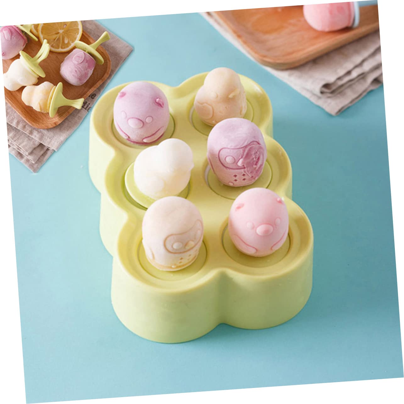 Moules à Glace en Silicone Réutilisables, 4 Pièces, Forme Animale, Légers et Faciles à Nettoyer pour Création DIY de Glaces Maison
