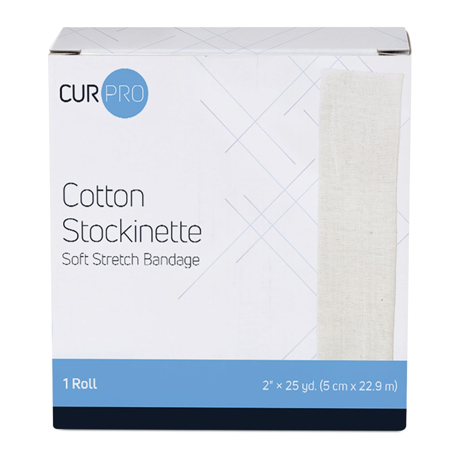 Dynarex Cotton Stockinette, 2" x 25 yds., Non-Sterile & Latex-Free, Bandage for Preventing Skin Irritation and Cast Wrinkles, Made from 100% Pure Cotton, 1 Stockinette Roll (Packaging May Vary)