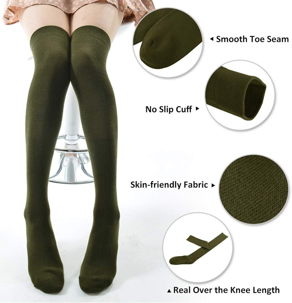 Olive green thigh high socks Clearance