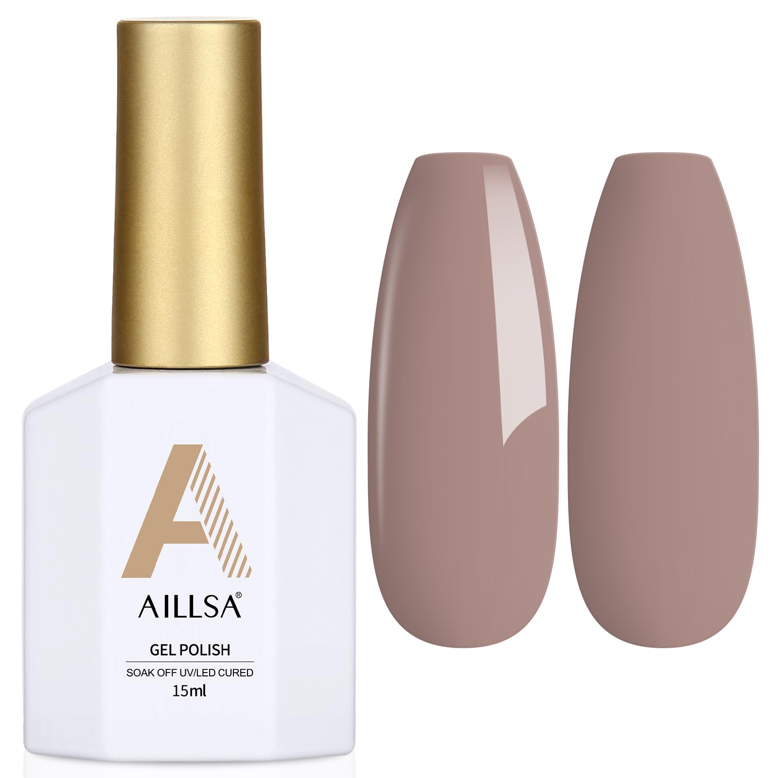 AILLSA Gel Nail Polish Brown Cappuccino Gel Polish Dark Nude Fall Winter Gel Polish Sepia Coffee Color Soak Off U V Gel Mocha Skin Tone Nails Manicure Salon DIY Holiday Gifts 0.51 Fl Oz/GF05