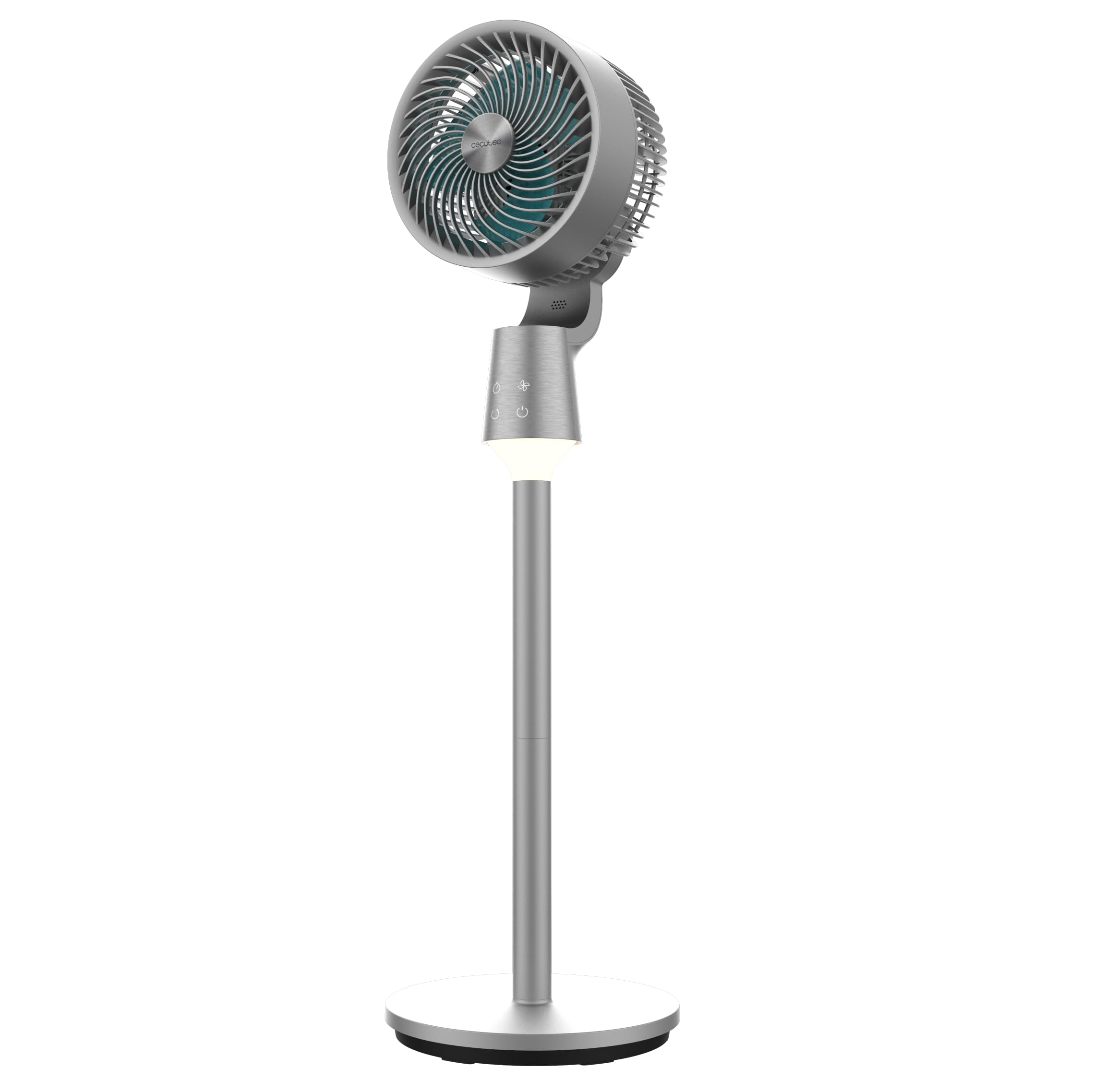 Cecotec Standventilator EnergySilence 1500 Cyclone Chantal. 50 W, 8 Geschwindigkeitsstufen, Touch-Bedienfeld, LED-Display, 12-h-Timer, LED-Beleuchtung, höhenverstellbar, Oszillation, Aromafach