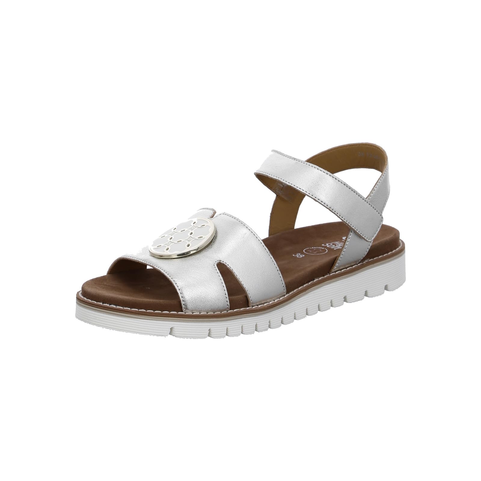 ARA Women's Kent Sandal, platinum, 8 UK