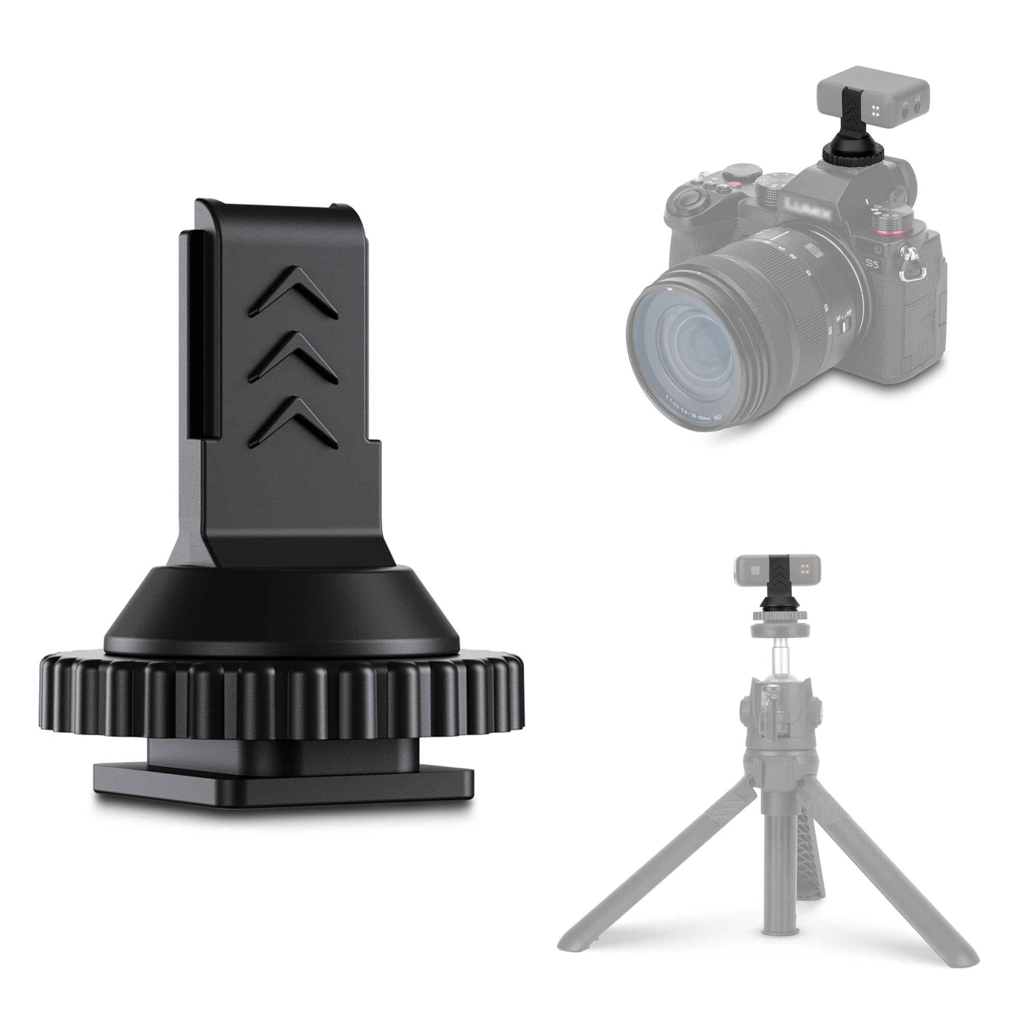 JJC Cold Shoe Mount Adapter for DJI Mic with 1/4" Screw, Durable ABS Camera Adapter for DJI Mic on Canon Nikon Sony Cameras for Vlogging Video Recording-image-43