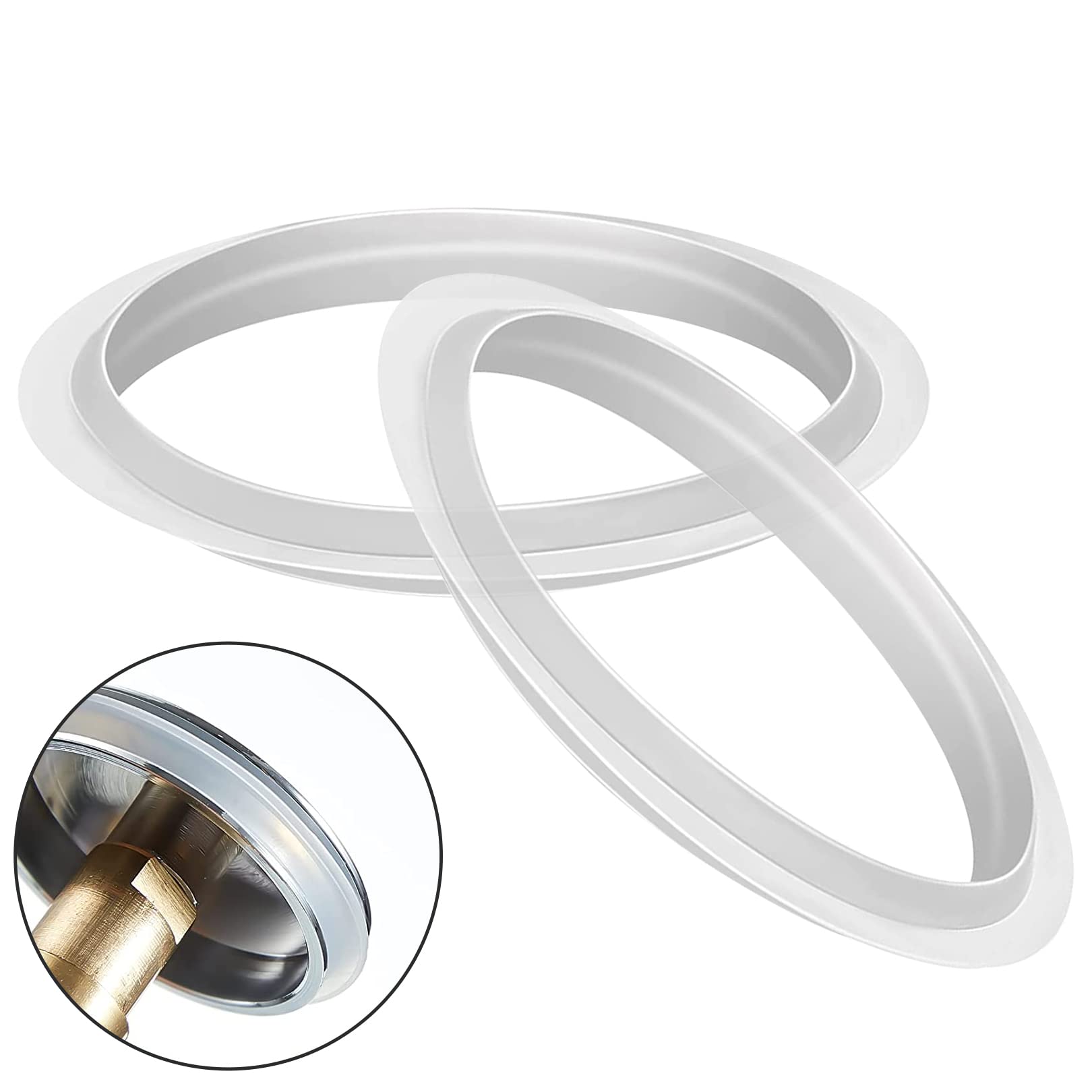 SHENLONG Sink Plug Rubber Seal 2PCS Bathroom Sink Drain Plug Stopper Silicone Clear Rubber Gasket for Bathroom Wash Basin Drain Plug 31/39mm