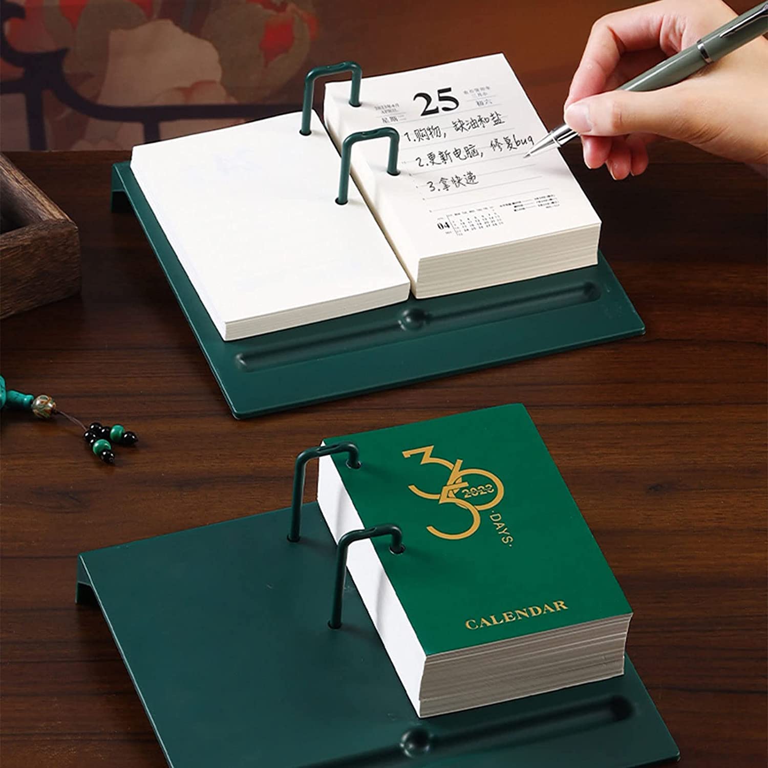 OLOTU Calendario Calendario de Escritorio 2023, planificador de Calendario de Mesa de página de Calendario de Escritorio con área de Notas, Calendario abatible con Soporte de acrílico Planificado