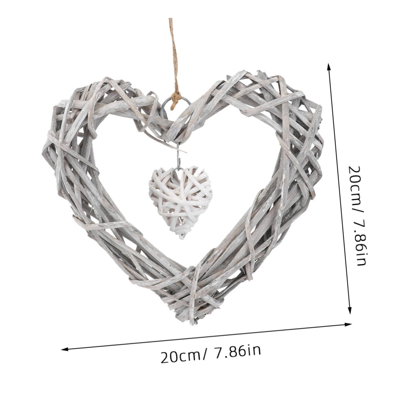4 STÜCKE Teiliges Rattan herzkranz Spitze Langlebige Handgefertigte Herzform Wanddekoration für Hochzeit Weihnachten Geburtstag Vielseitiger Romantischer Wandschmuck